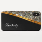 Classy Bling Monogram Dames Design Case-Mate iPhone Case (Achterkant (horizontaal))