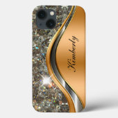 Classy Bling Monogram Glitzy Case-Mate iPhone Case (Achterkant)