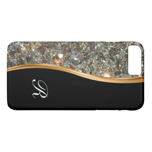 Classy Bling Monogram Hoesje (Achterkant (Horizontaal))