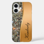 Classy Bling Monogram iPhone 16 Hoesjes (Achterkant)