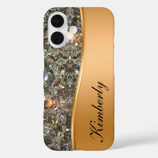 Classy Bling Monogram iPhone 16 Hoesjes (Achterkant)