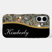 Classy Bling Monogram Style Case-Mate iPhone Case (Achterkant (horizontaal))