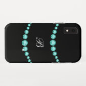 Classy Bling Monogram Style Case-Mate iPhone Case (Achterkant (horizontaal))