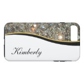 Classy Bling Monogram Style Case-Mate iPhone Case (Achterkant (Horizontaal))