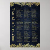 Classy bloeiende marine blauw en goud winter bruil poster (Voorkant)