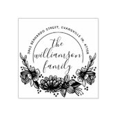 Classy Bloem Botanische Familienaam Retouradres Rubberstempel (Afrduk)