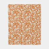 Classy Bloemen Damast Verbrand Sinaasappel Patroon Fleece Deken (Voorkant)