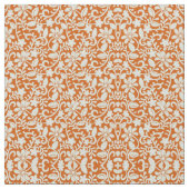 Classy Bloemen Damast Verbrand Sinaasappel Patroon Stof (Close Up)