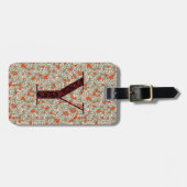 Classy Bloemen Monogrammed Letter Y groen rood Bagagelabel (Voorkant horizontaal)