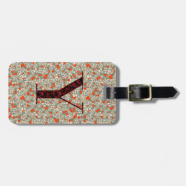 Classy Bloemen Monogrammed Letter Y groen rood Bagagelabel