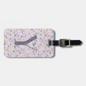 Classy Bloemen Monogrammed Letter Y licht paarse Bagagelabel (Voorkant horizontaal)