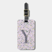 Classy Bloemen Monogrammed Letter Y licht paarse Bagagelabel (Voorkant verticaal)