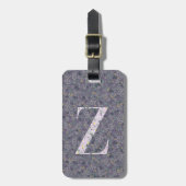 Classy Bloemen Monogrammed Letter Z donker paarse Bagagelabel (Voorkant verticaal)