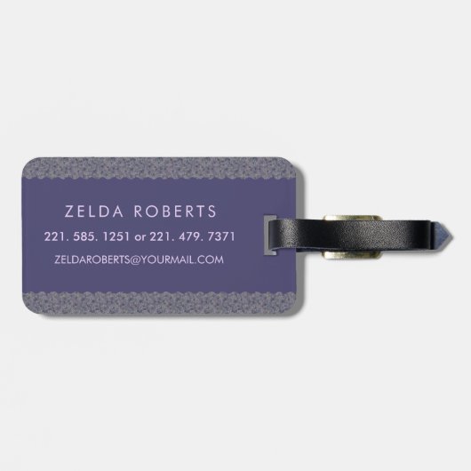 Classy Bloemen Monogrammed Letter Z donker paarse Bagagelabel (Achterkant horizontaal)