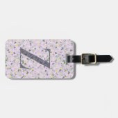 Classy Bloemen Monogrammed Letter Z licht paarse Bagagelabel (Voorkant horizontaal)