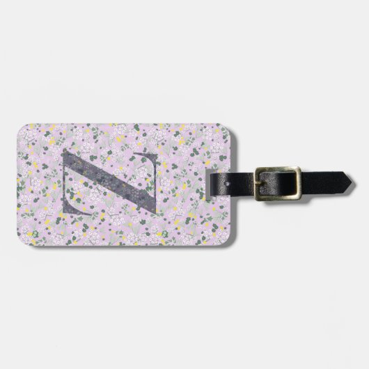 Classy Bloemen Monogrammed Letter Z licht paarse Bagagelabel (Voorkant horizontaal)