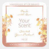 Classy Bloemen Product Labels Wit en Roos Goud (Voorkant)