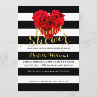 Classy Bloemen strepen bruids douche uitnodiging