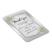 Classy bloemenjuweel, zilveren ingelijste bruiloft magneet (Rechterzijde)