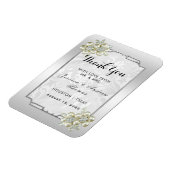 Classy bloemenjuweel, zilveren ingelijste bruiloft magneet (Linkerzijde)