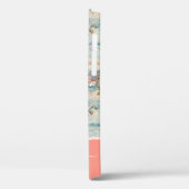 Classy Bloempatroon Perzik Aangepaste naam Case-Mate iPhone Case (Achterkant / Links)