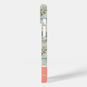 Classy Bloempatroon Perzik Aangepaste naam Case-Mate iPhone Case (Achterkant / Links)