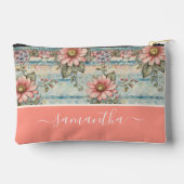 Classy  Bloempatroon Perzik Aangepaste naam Etui (Achterkant)