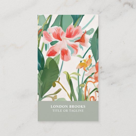 Classy Blooming Floral | Sociale media Visitekaartje (Achterkant)