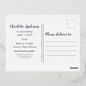 Classy Blue 2023 Foto Afstuderen kondiging Folie Feestdagen Briefkaart (Achterkant)