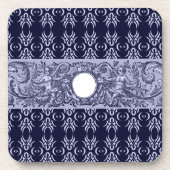Classy Blue Baroque Pattern van LeahG - cherubs Bier Onderzetter (Voorkant)