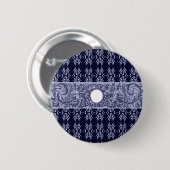 Classy Blue Baroque Pattern van LeahG - cherubs Ronde Button 5,7 Cm (Voorkant /achterkant)