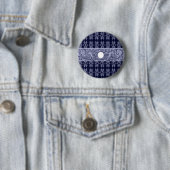 Classy Blue Baroque Pattern van LeahG - cherubs Ronde Button 5,7 Cm (In situ)