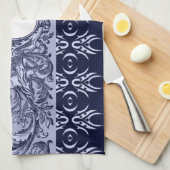 Classy Blue Baroque Pattern van LeahG - cherubs Theedoek (Quarter Fold)