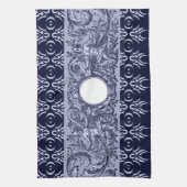 Classy Blue Baroque Pattern van LeahG - cherubs Theedoek (Verticaal)