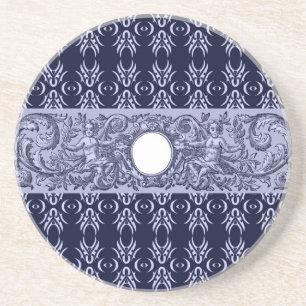 Classy Blue Baroque Pattern van LeahG - cherubs Zandsteen Onderzetter