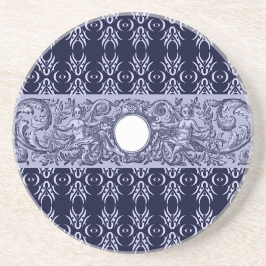 Classy Blue Baroque Pattern van LeahG - cherubs Zandsteen Onderzetter (Voorkant)
