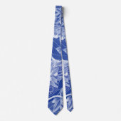 Classy Blue Chinoiserie Chic Blue Lotus Floral Stropdas (Voorkant)