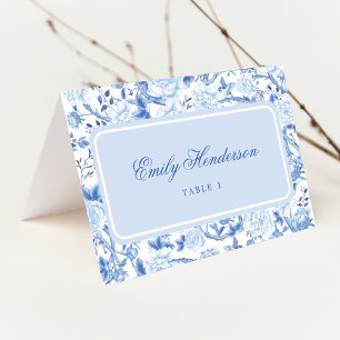 Classy Blue Chinoiserie Trouwtafel Plaats Kaarten
