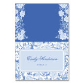 Classy Blue Chinoiserie Trouwtafel Plaats Kaarten (Voorkant)