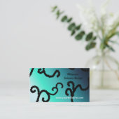 Classy Blue en Black Interior Design Visitekaartje (Staand voorkant)