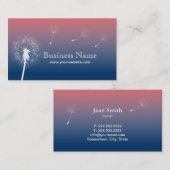Classy Blue en Roze Twilight Dandelion Visitekaartje (Voorkant / Achterkant)