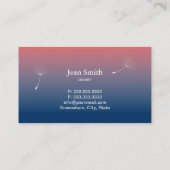 Classy Blue en Roze Twilight Dandelion Visitekaartje (Achterkant)