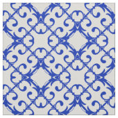 Classy Blue en White Azulejo Tiles Damask Pattern Stof (Swatch)