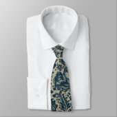 Classy Blue Floral Pattern Stropdas (Gebonden)