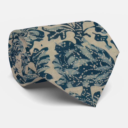 Classy Blue Floral Pattern Stropdas (Opgerold)