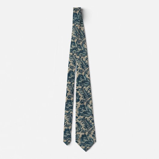 Classy Blue Floral Pattern Stropdas (Achterkant)
