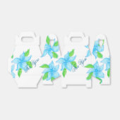 Classy Blue Flowered Guest Favor Bedankdoosjes (Uitgevouwen)