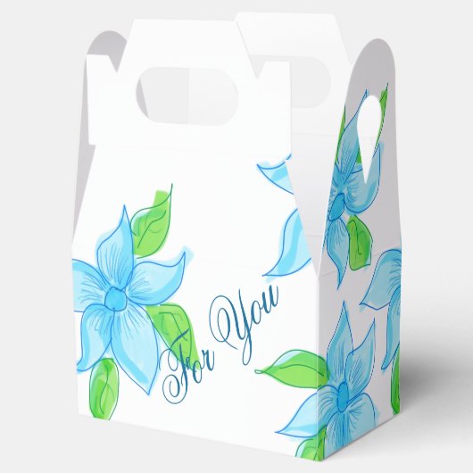 Classy Blue Flowered Guest Favor Bedankdoosjes (Geopend)