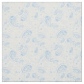 Classy Blue Glitter Paisley Floral White Pattern Stof (Swatch)