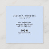 Classy Blue Glitter Patroon Glamoureus Vierkante Visitekaartje (Achterkant)